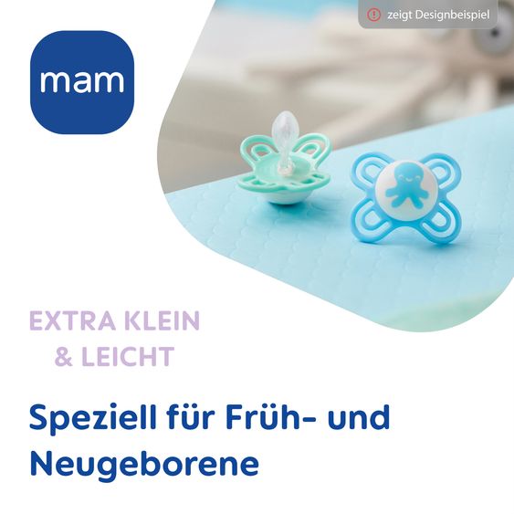 MAM Pacifier 2-Pack Perfect Start - Silicone - Beige - Size: 0-2 M