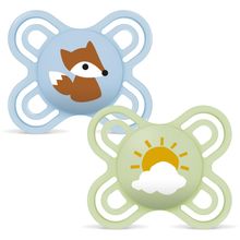 Pacifier 2-Pack Perfect Start - Silicone - Blue - Size: 0-2 M