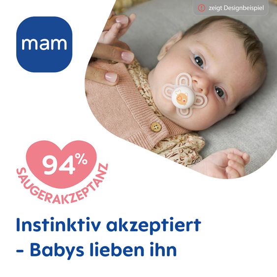 MAM Pacifier 2-Pack Perfect Start - Silicone - Blue - Size: 0-2 M
