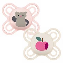 Pacifier 2-Pack Perfect Start - Silicone - Pink - Size: 0-2 M