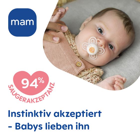 MAM Pacifier 2-Pack Perfect Start - Silicone - Pink - Size: 0-2 M