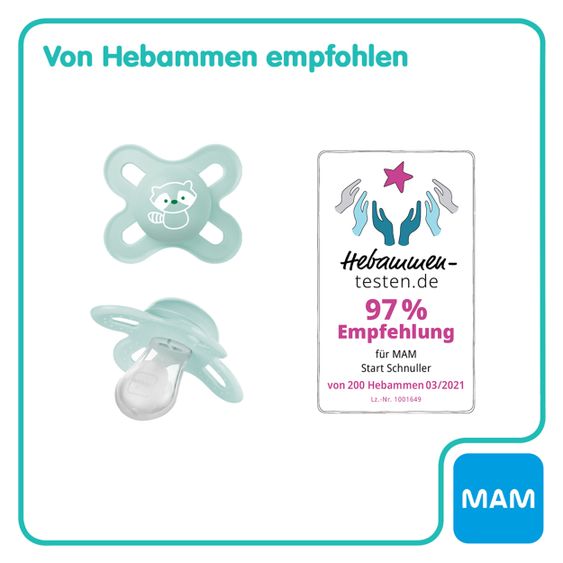 MAM Schnuller 2er Pack Start Elements - Silikon 0-2 M - Eule und Blume