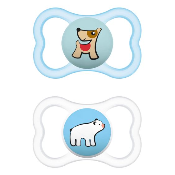 MAM Schnuller 2er Pack Supreme - Silikon 6-16 M - Hund & Eisbär