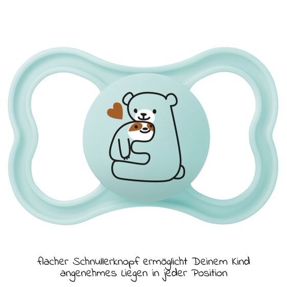 MAM Schnuller 2er Pack Supreme - Silikon 6-16 M - Wal & Bär