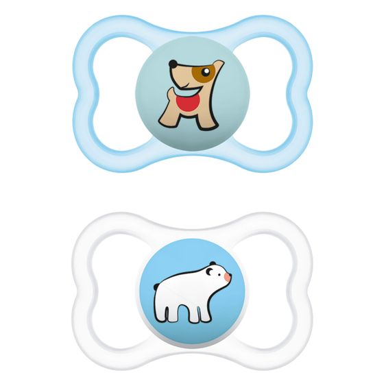 MAM Schnuller 2er Pack Supreme - Silikon ab 16 M - Hund & Eisbär