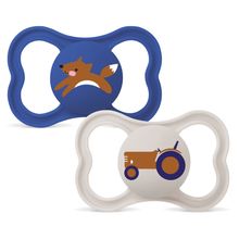 Pacifier 2-Pack Supreme - Silicone - Blue - Size: 6-16 M