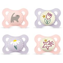 Pacifier 4-Pack Original Day & Night Silicone - Pink & Purple - Size: 0-6 M