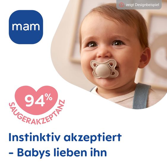 MAM Pacifier 4-Pack Original Day & Night Silicone - Pink & Purple - Size: 0-6 M