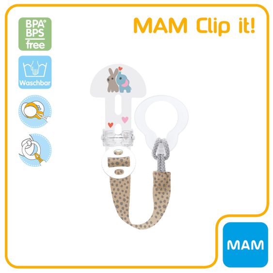 MAM Schnullerband Clip it! - Elefant