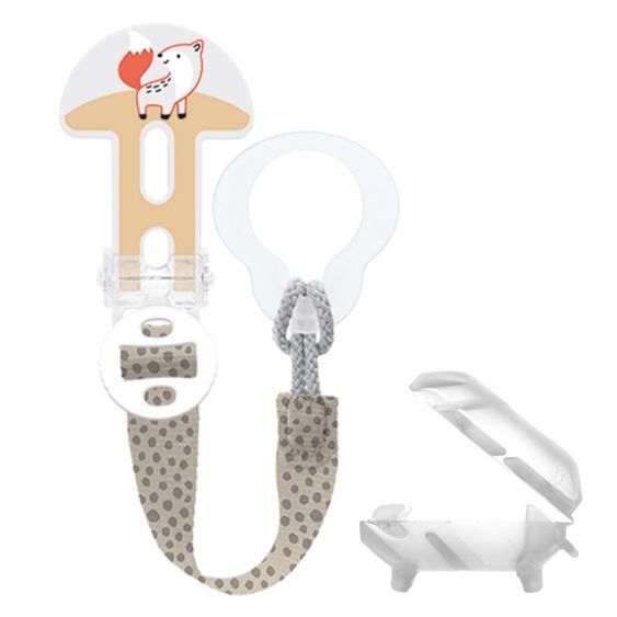 MAM Schnullerband Clip it! - mit Saugerschutz - Fuchs