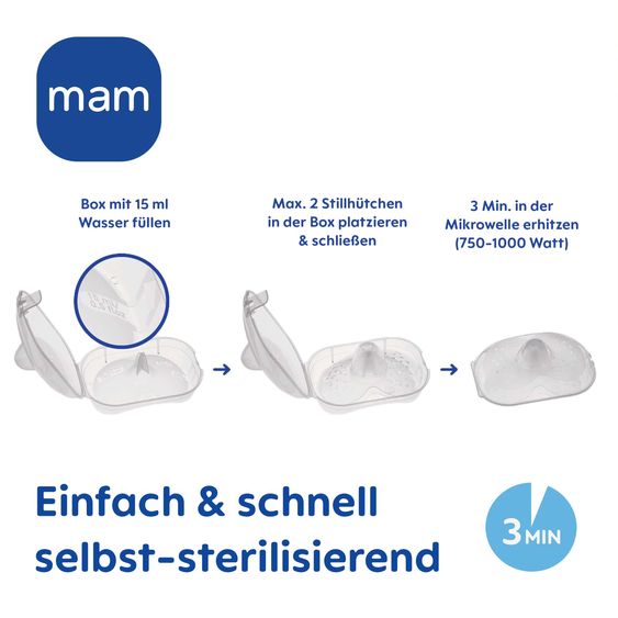 MAM Stillhütchen 2er Pack mit Aufbewahrungsbox - Gr. M