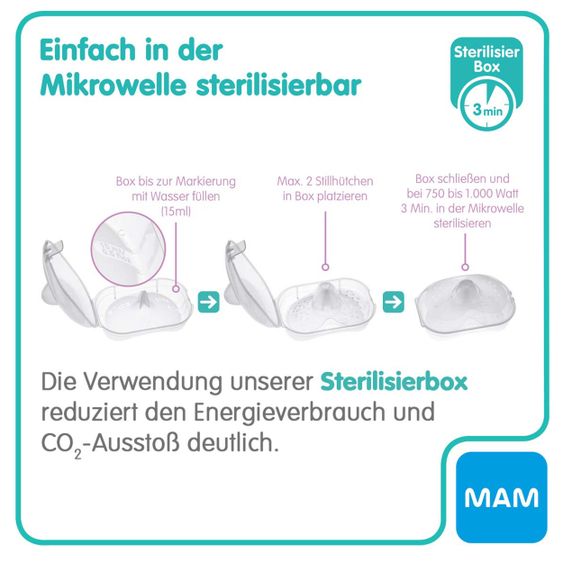 MAM Stillhütchen 2er Pack mit Aufbewahrungsbox - Gr. M