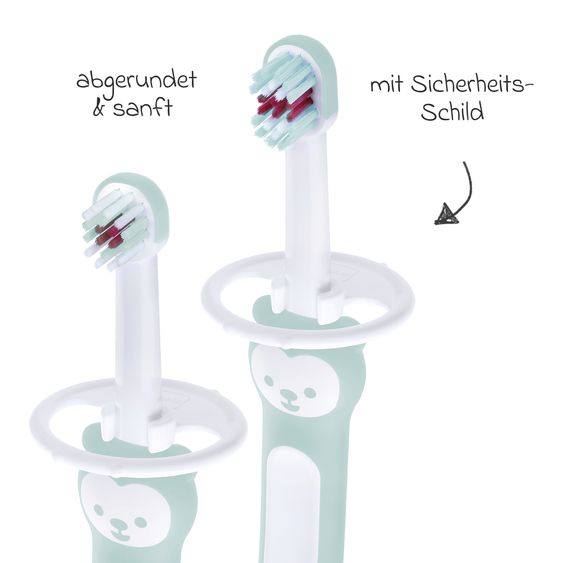 MAM Zahnbürsten-Set mit Lern-Zahnbürste & Zahnbürste für Babys - Mint