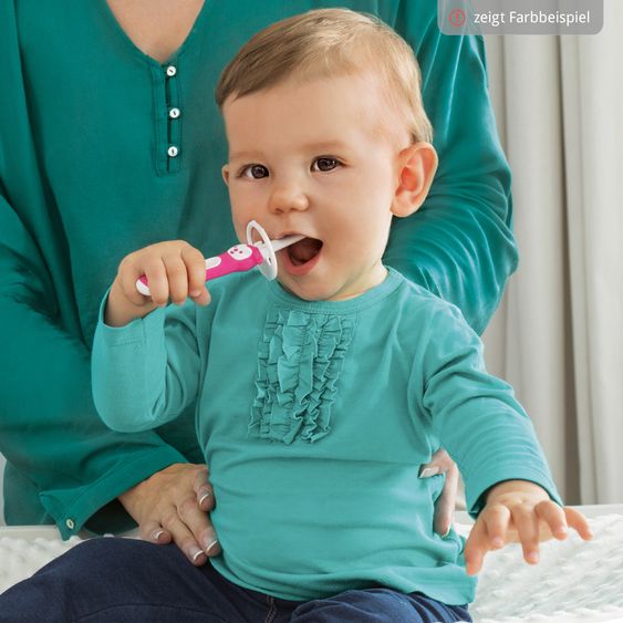 MAM Zahnbürsten-Set mit Lern-Zahnbürste & Zahnbürste für Babys - Rosa