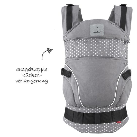 manduca Babytrage Bellybutton Wild Crosses - Grey