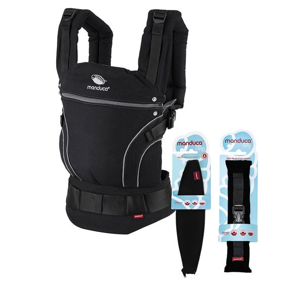 manduca Babytrage Black Line Premium Bundle - Phantom Grey