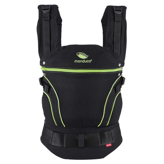 manduca Babytrage Black Line Premium Bundle - Screamin Green
