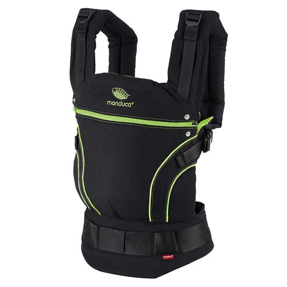 manduca Babytrage Black Line Premium Bundle - Screamin Green