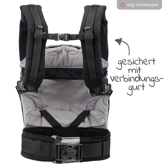 manduca Babytrage First für Neugeborene ab 3,5 kg - 20 kg mit 3 Tragepositionen aus 100% Bio-Baumwolle - Bellybutton - PepitaBlack
