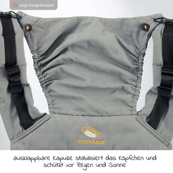manduca Babytrage First für Neugeborene ab 3,5 kg - 20 kg mit 3 Tragepositionen aus 100% Bio-Baumwolle - Bellybutton - PepitaNavy