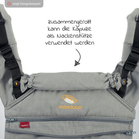 manduca Babytrage First für Neugeborene ab 3,5 kg - 20 kg mit 3 Tragepositionen aus 100% Bio-Baumwolle - RainbowDay - Sand Print