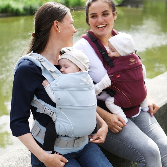 manduca Babytrage First Pure Cotton für Neugeborene ab 3,5 kg - 20 kg mit 3 Tragepositionen aus 100% Bio-Baumwolle - Arctic