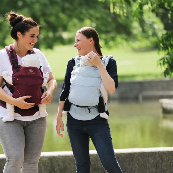 manduca Babytrage First Pure Cotton für Neugeborene ab 3,5 kg - 20 kg mit 3 Tragepositionen aus 100% Bio-Baumwolle - Arctic