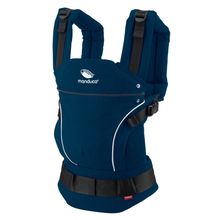 Babytrage First Pure Cotton für Neugeborene ab 3,5 kg - 20 kg mit 3 Tragepositionen aus 100% Bio-Baumwolle - Navy