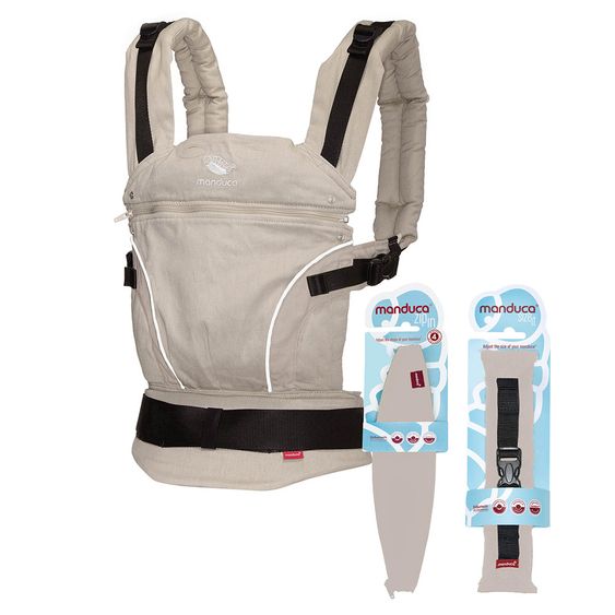 manduca Babytrage Pure Cotton Premium Bundle - Desert Sand