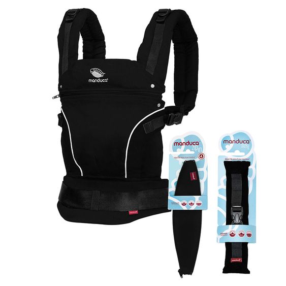 manduca Babytrage Pure Cotton Premium Bundle - Night Black