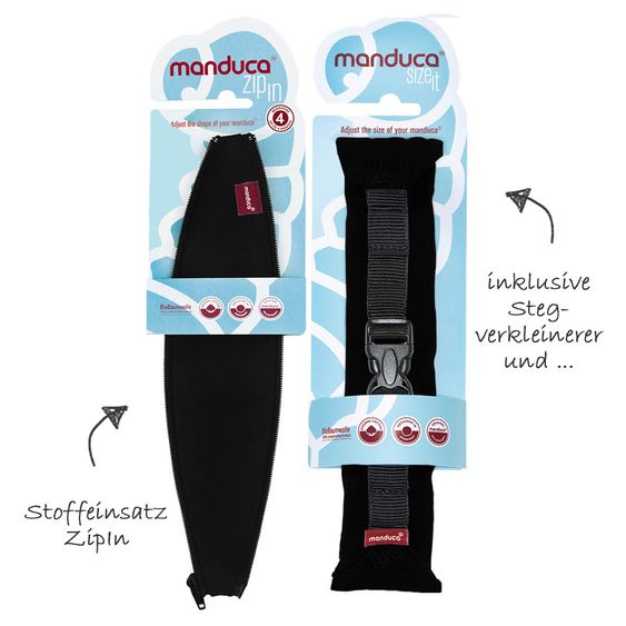 manduca Babytrage Pure Cotton Premium Bundle - Night Black