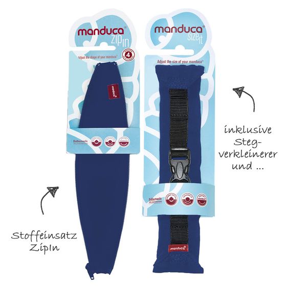 manduca Babytrage Pure Cotton Premium Bundle - Royal Blue