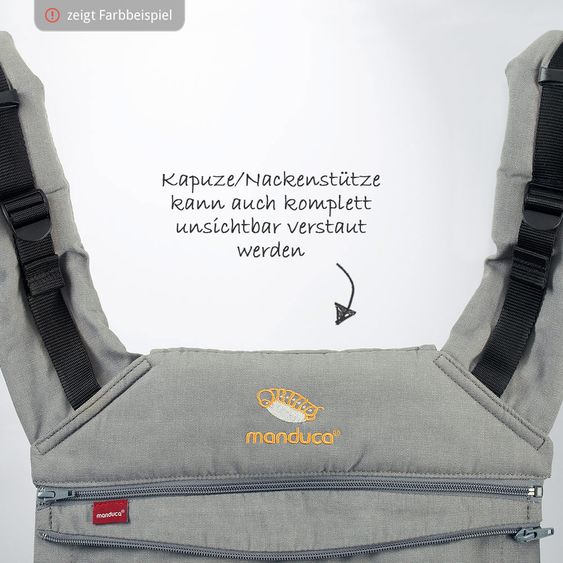 manduca Baby carrier set XT-Cotton for newborns from 3.5 kg - 20 kg with 3 carrying positions 100% organic cotton incl. 2 FREE pacifier chains MiaMia Grey Green - Grey White