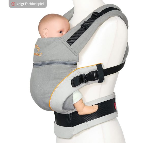 manduca Baby carrier set XT-Cotton for newborns from 3.5 kg - 20 kg with 3 carrying positions 100% organic cotton incl. 2 FREE pacifier chains MiaMia Grey Green - Grey White