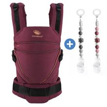 Marsupio Babytrage XT da 3,5 kg a 20 kg incl. 2 catene per ciuccio in silicone - Denimberry Toffee