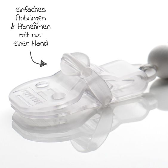 manduca Babytrage XT ab Geburt von 3,5 kg - 20 kg inkl. 2 Schnullerketten aus Silikon - Denimberry Toffee