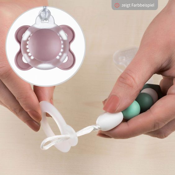 manduca Babytrage XT ab Geburt von 3,5 kg - 20 kg inkl. 2 Schnullerketten aus Silikon - Denimberry Toffee