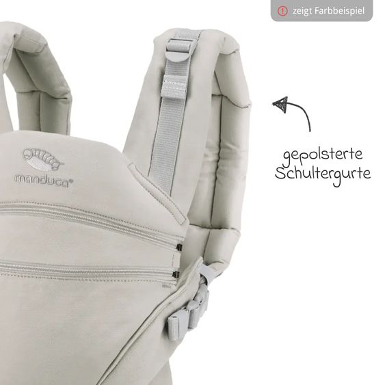 manduca Baby Carrier XT from birth 3.5 kg - 20 kg incl. 2 pacifier chains made of silicone - Denimblue Toffee