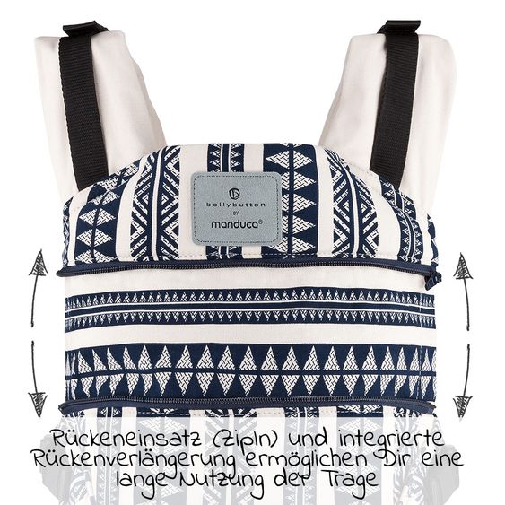 manduca Babytrage XT Cotton - Bellybutton - Boho Blue