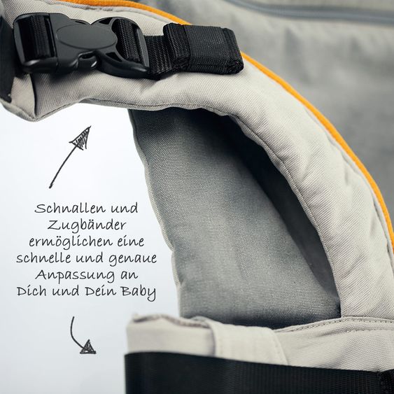 manduca Babytrage XT Cotton - Grey Orange