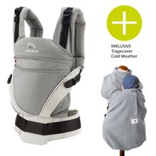 Marsupio XT Cotton incl. copertina Cold Weather Silver Cloud - Grigio Bianco