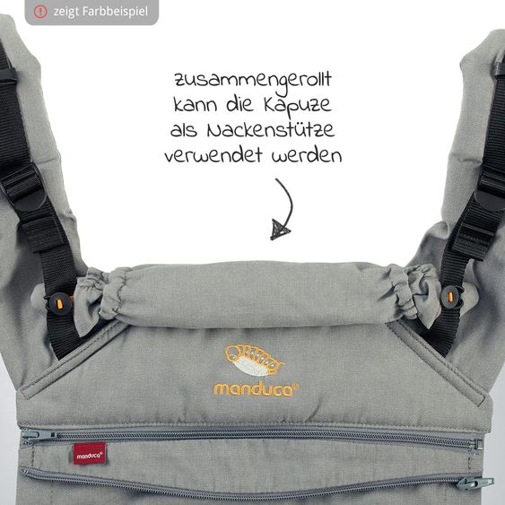 manduca Babytrage XT für Neugeborene ab 3,5 kg - 20 kg mit 3 Tragepositionen aus 100% Bio-Baumwolle - Bellybutton - PepitaNavy