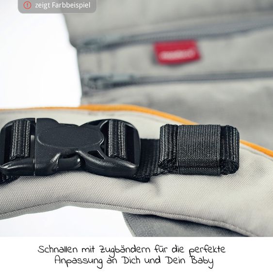 manduca Babytrage XT für Neugeborene ab 3,5 kg - 20 kg mit 3 Tragepositionen aus 100% Bio-Baumwolle - Bellybutton - PepitaNavy