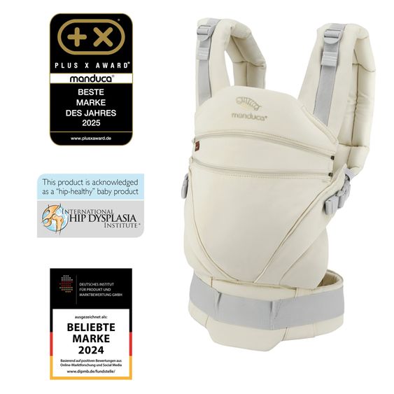 manduca Baby carrier XT for newborns from 3.5 kg - 20 kg with 3 carrying positions made of 100% organic cotton - Cream