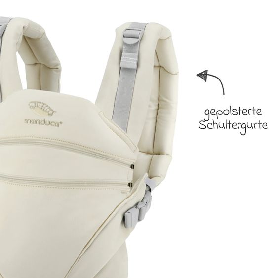 manduca Baby carrier XT for newborns from 3.5 kg - 20 kg with 3 carrying positions made of 100% organic cotton - Cream