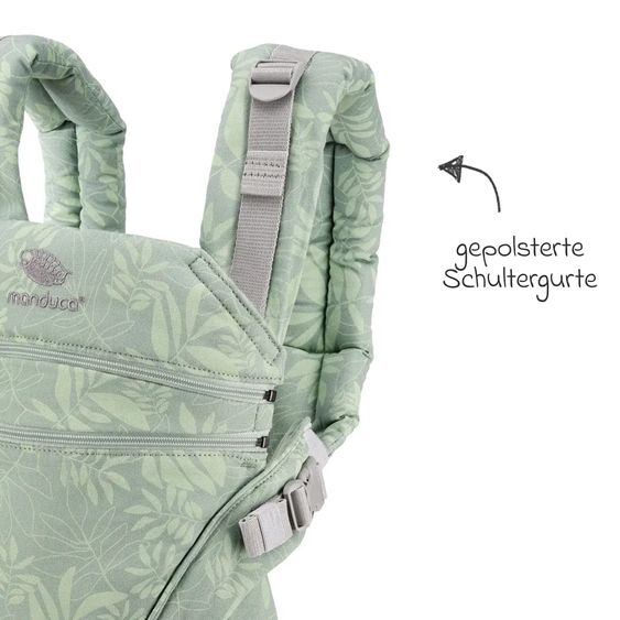 manduca Baby carrier XT for newborns from 3.5 kg - 20 kg with 3 carrying positions made of 100% organic cotton - Botanic Green