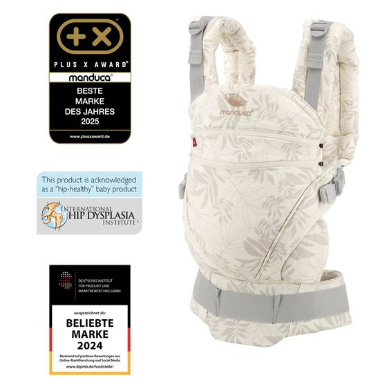 manduca Baby carrier XT for newborns from 3.5 kg - 20 kg with 3 carrying positions made of 100% organic cotton - Botanic Vanilla