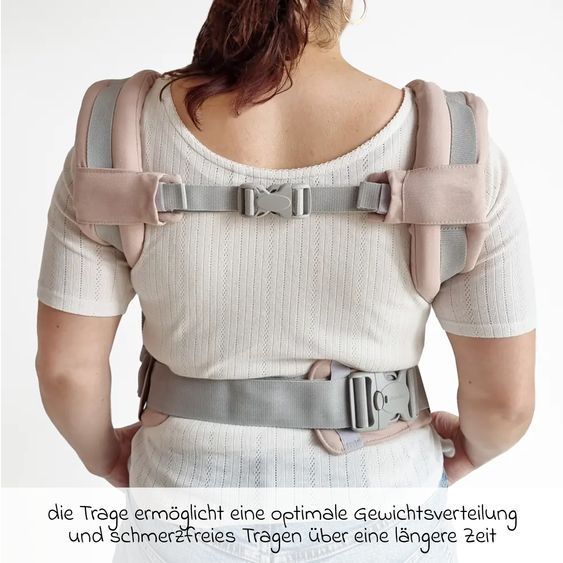 manduca Baby carrier XT for newborns from 3.5 kg - 20 kg with 3 carrying positions made of 100% organic cotton - Happy Blush