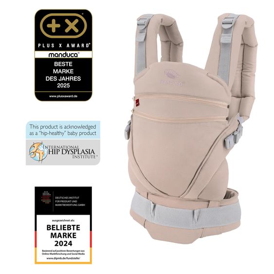 manduca Baby carrier XT for newborns from 3.5 kg - 20 kg with 3 carrying positions made of 100% organic cotton - Happy Blush