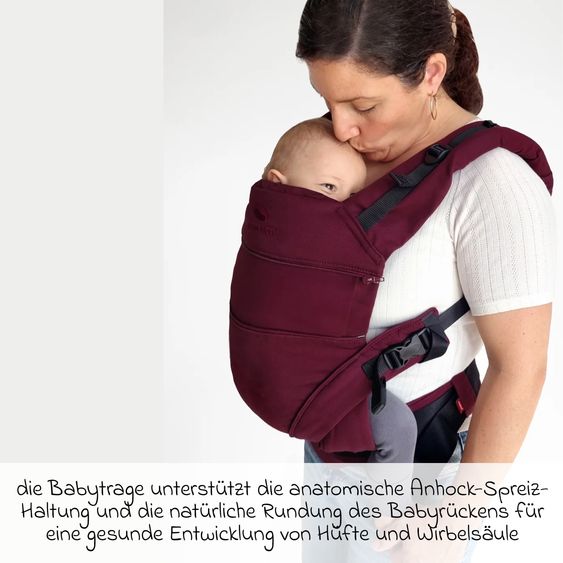 manduca Baby carrier XT for newborns from 3.5 kg - 20 kg with 3 carrying positions made of 100% organic cotton - Happy Kiss